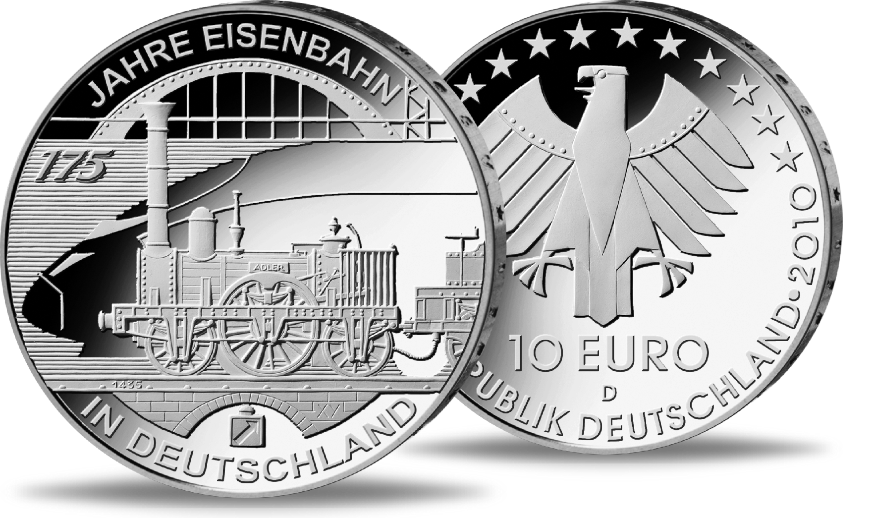 10 Euro Münze 175 Jahre Eisenbahn In Deutschland 10 Euro „175 Jahre Eisenbahn in Deutschland“ | Münzen-Versandhaus