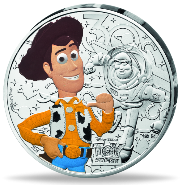 10 Euro Toy Story, 2025, Silber, Farbappli, st, Münzkarte - Münze Vorderseite