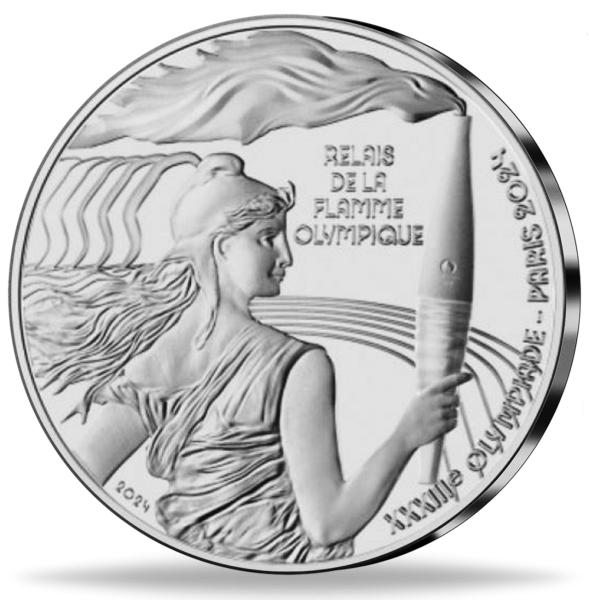 Frankreich, 7,5 Euro Olympische Fackel, Silber - Münze Vorderseite