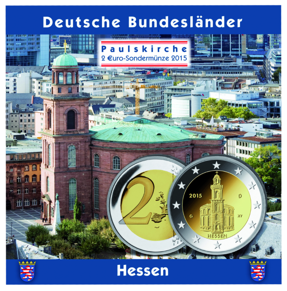 5 x 2 Euro Hessen Paulskirche - Satzbild in Blister