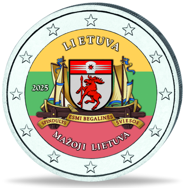Litauen, 2 Euro Mazoji Lietuva, 2025, bfr. Farbapplikation - Münze Vorderseite
