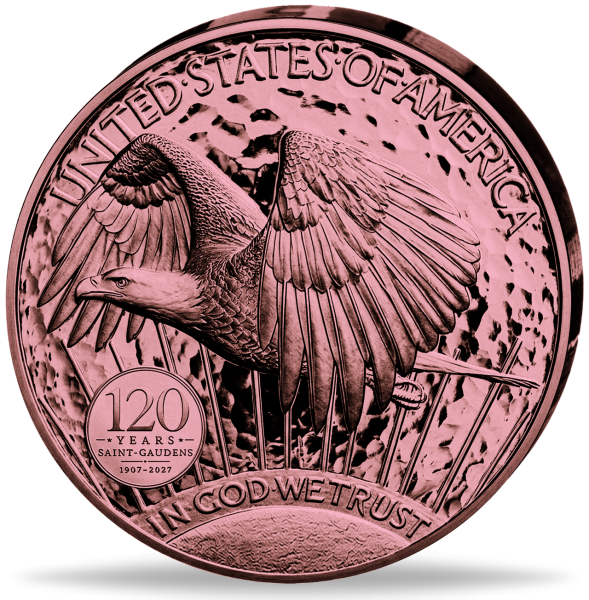 1 $ St. Gaudens Double Eagle 2027, 5 oz Cu Oglala Lakota - Münze Vorderseite