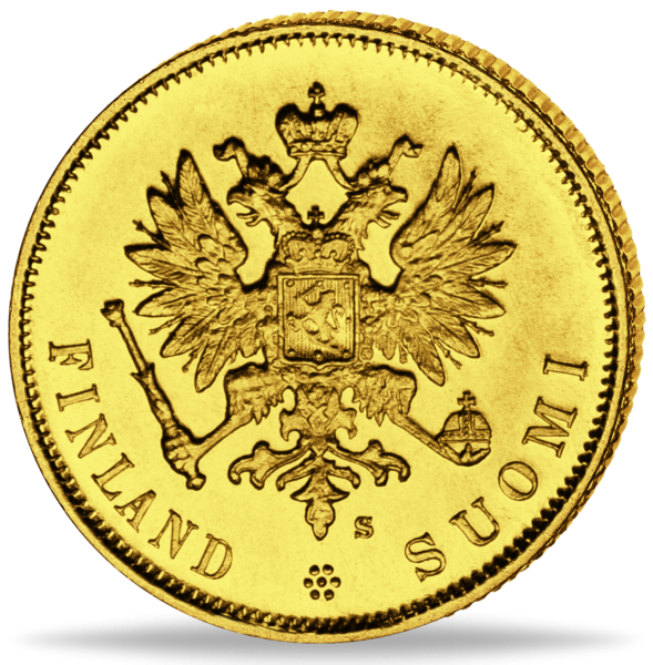 10 Markka 1913 (letzter Jahrgang), Doppelkopfadler - Münze Vorderseite