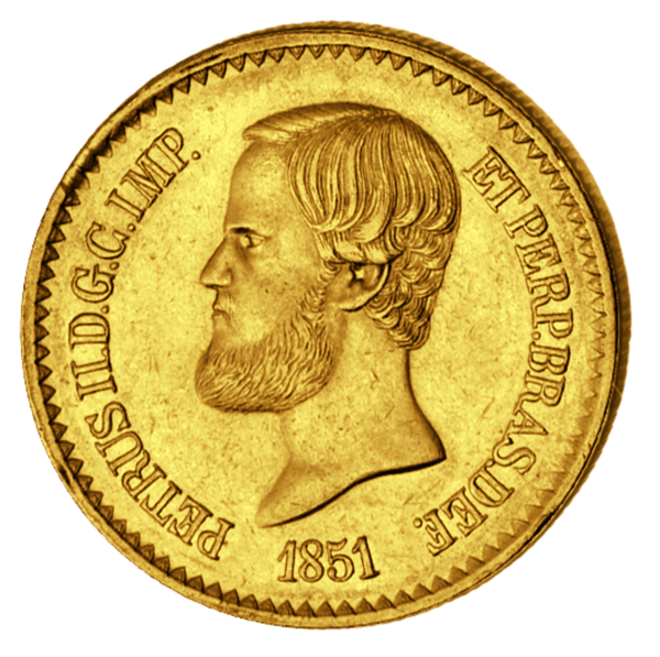 20000 Reis Peter ll 1851 - Vorderseite Münze
