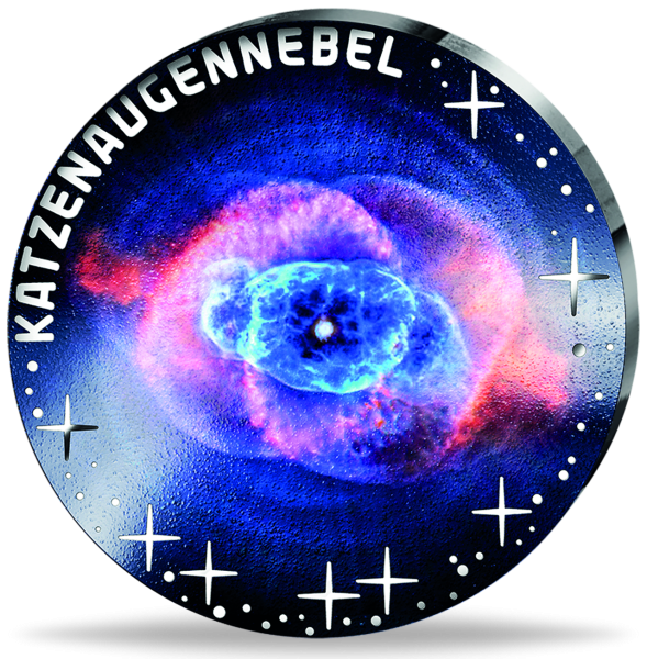 20 Euro Katzenaugennebel, 2026, Silber, PP, Farbappli. - Münze Vorderseite