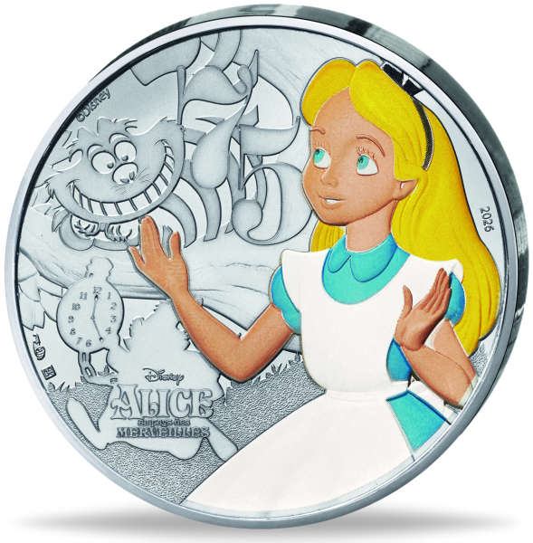 10 Euro Alice im Wunderland, 2026, Silber, st, mit Farbapplikation - Vorderseite