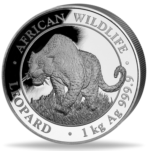 2000 Sh Leopard 1 kg Ag - Münze Vorderseite
