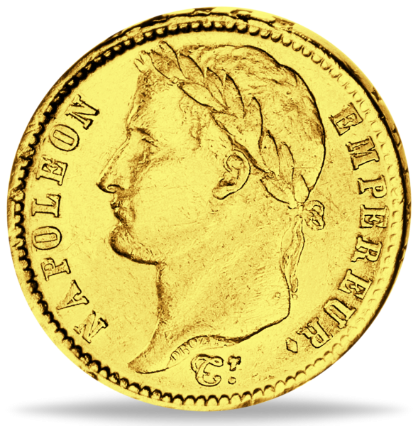 20 Französische Francs Napoleon I. mit Kranz - Vorderseite Münze