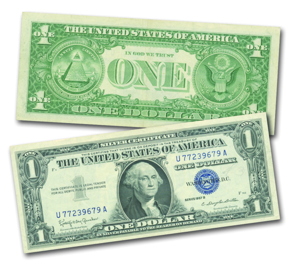 1 US Dollar Silberzertifikat 1957 - Gruppenbild