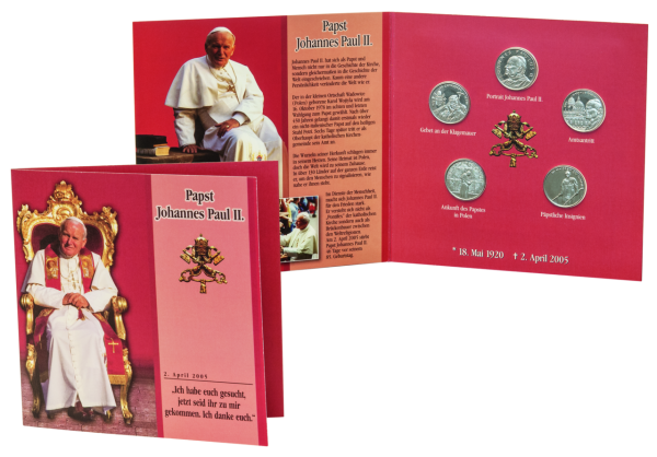1 5x1Lira Papst Johannes Paul II Abbildung Blister