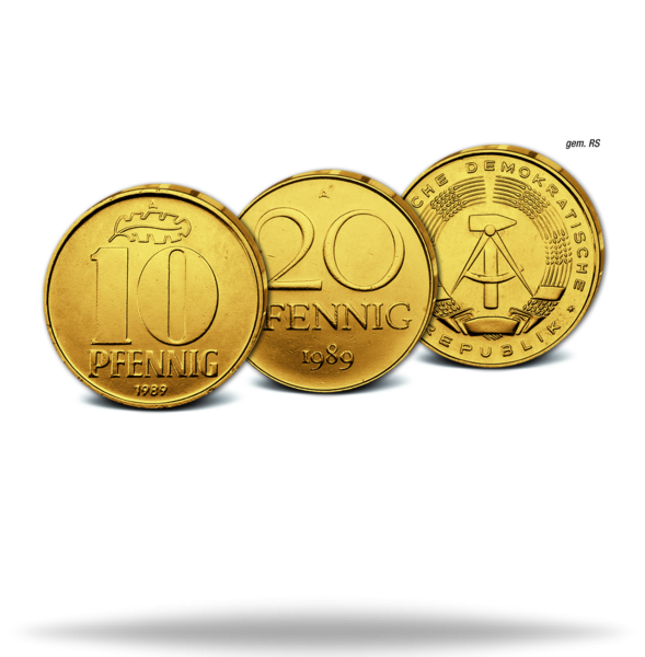 10+20_Pfennig DDR vergoldet - Satzbild