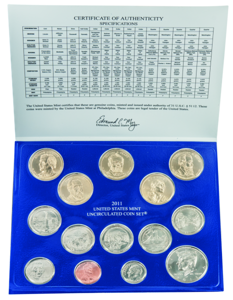 6 91 Dollar USA Kursmünzensatz Philadelphia - Kassette