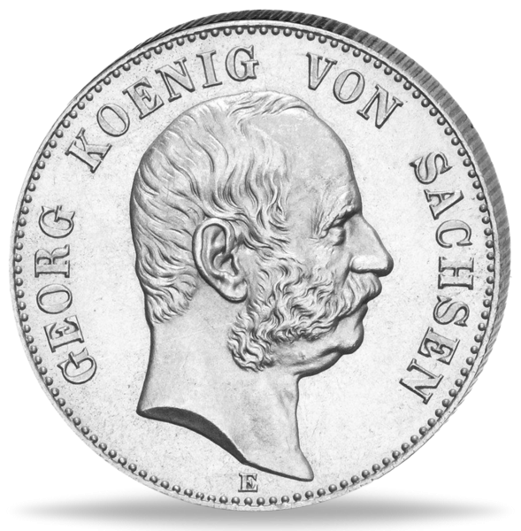Sachsen 2 Mark „König Georg“ 1904 - Silber - Münze Vorderseite