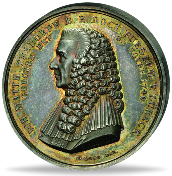 Lübeck, Stadt-Gedenkprägung „Mattheus Tesdorpf“ - Rückseite