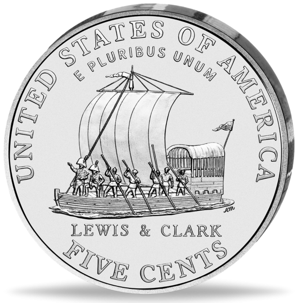 5 Cent Keelboot Lewis & Clark - Münze Vorderseite
