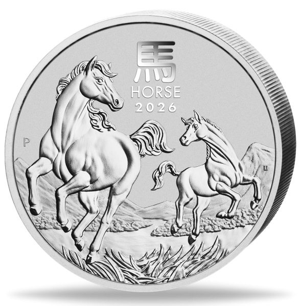 30 AUS-Dollar Jahr des Pferdes Lunar III. 1 Kilo Silber 2026 - Münze Vorderseite