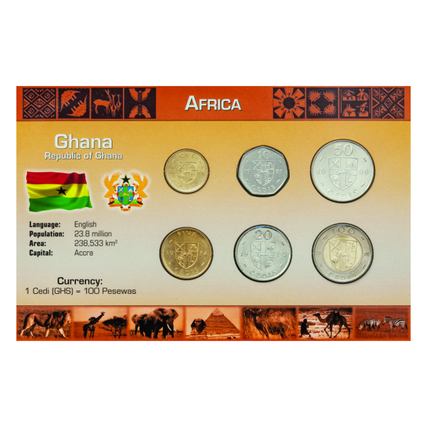 186 Cedis Kursmünzensatz Ghana