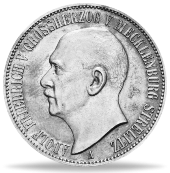3 Mark „Adolf Friedrich V.“ - 1913 - Silber - Münze Vorderseite