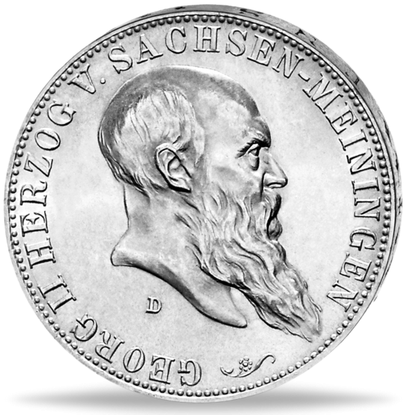 5 Mark Sachsen-Meiningen Georg II - Silber - Münze Vorderseite