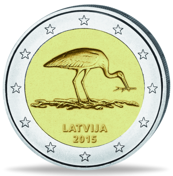 2 Euro Schwarzstorch - Vorderseite Münze