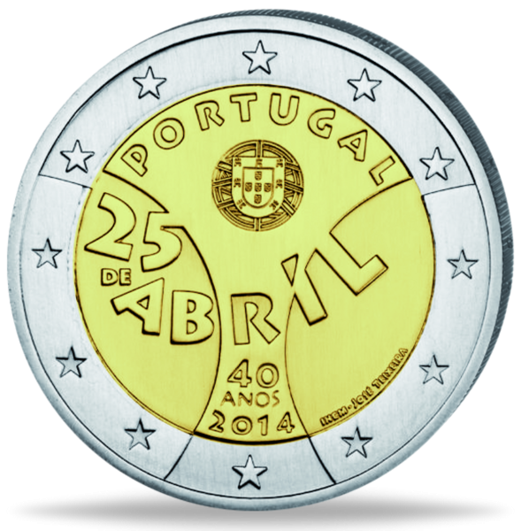 2 Euro „Nelkenrevolution“ - Münze Vorderseite