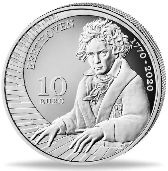 10 Euro 250. Geburtstag von Beethoven - Silber - Münze Vorderseite