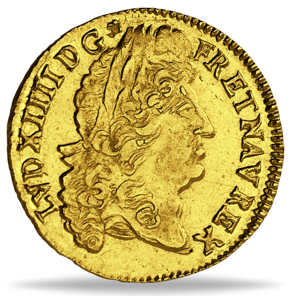 Frankreich Louis d'or „König Ludwig XIV.“ 1690 Gold - Münze Vorderseite