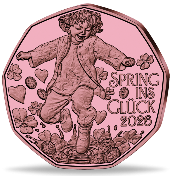 5 Euro Neujahrsmünze Spring ins Glück, 2025, bfr. - Münze Vorderseite