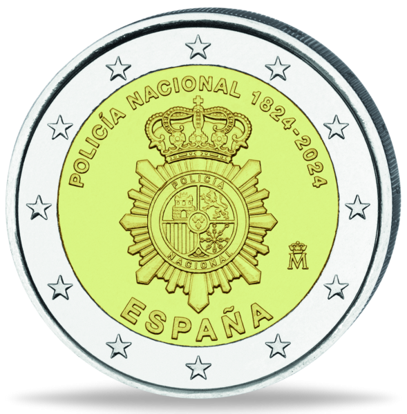 Spanien, 2 Euro 200 Jahre Polizeikorps, 2024 - Münze Vorderseite
