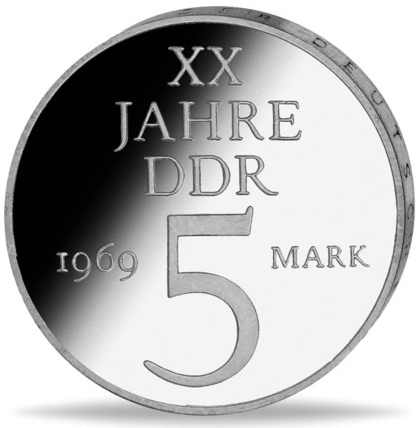 5 Mark 20 Jahre DDR Nickel-Probe - Vorderseite Münze