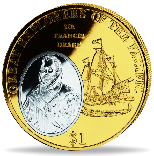 1 Dollar Sir Francis Drake - Vorderseite Münze