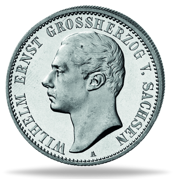 2 Mark „Großherzog Ernst Wilhelm“ 1901 - Silber - Münze Vorderseite