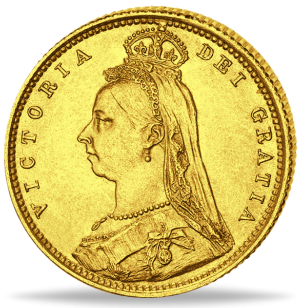 1/2 Sovereign Victoria mit Krone - Vorderseite Münze