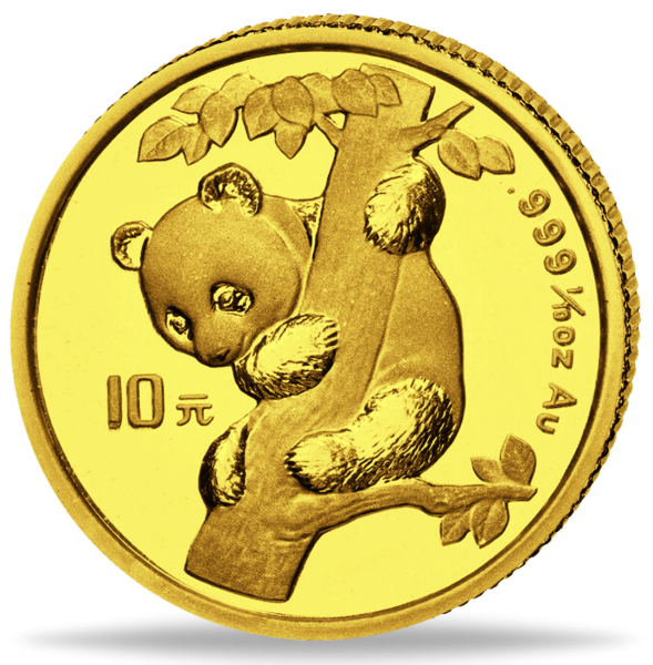 10 Yuan Panda 1/10 Unze Gold 1996 - Münze Vorderseite