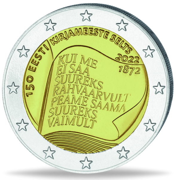2 Euro 170 Jahre Literatur Gesellschaft - Münze Vorderseite