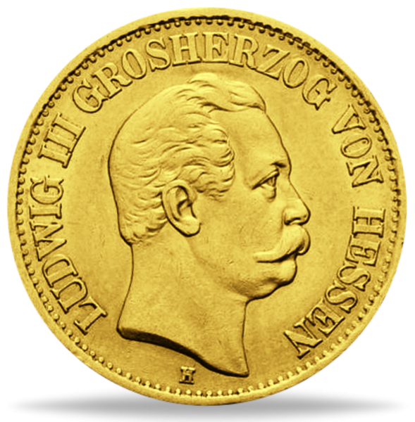 Großherzogtum Hessen, 10 Mk 1872, Ludwig III. (Jaeger 213) - Münze Vorderseite