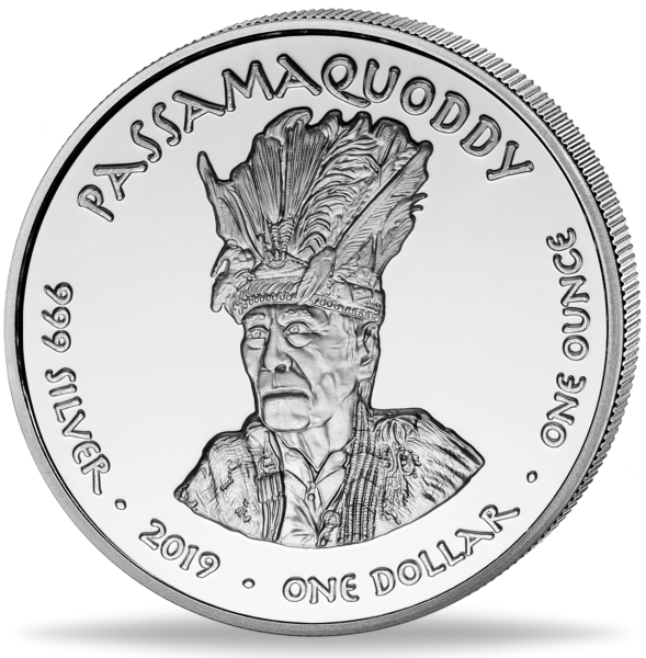 1 Dollar Passamaquoddy - Vorderseite Münze