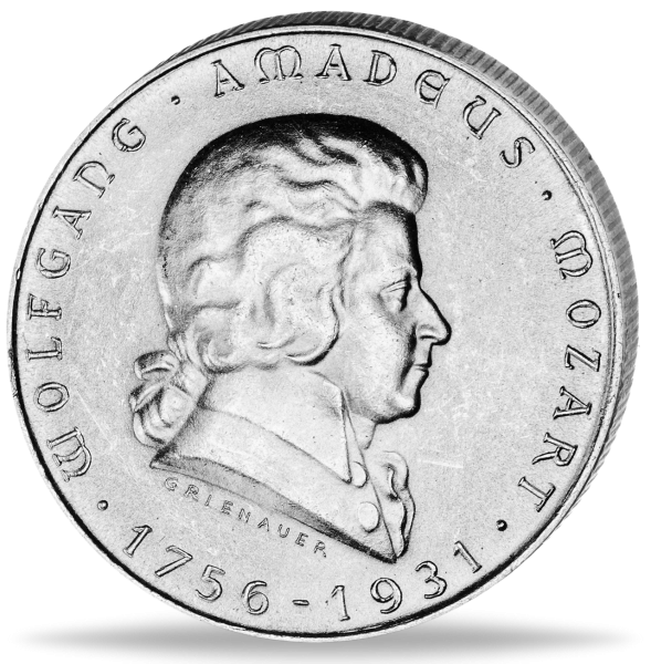 2 Schilling Amadeus Mozart - Vorderseite Münze