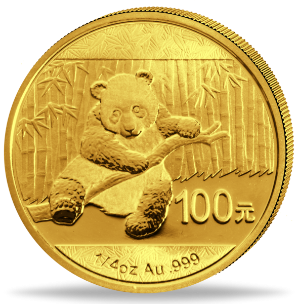 100 Yuan Panda 1/4 Unze Gold 2014 - Münze Vorderseite