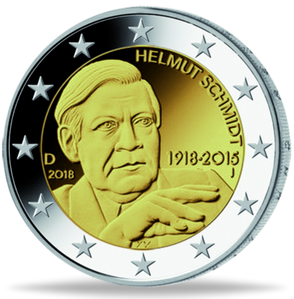 2 Euro Helmut Schmidt - Münze Vorderseite