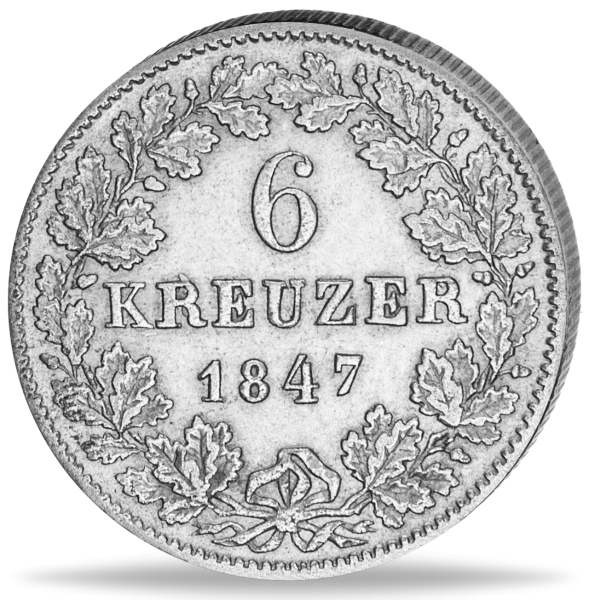 6 Kreuzer Großherzog Leopold 1840-1856 - Münze Vorderseite