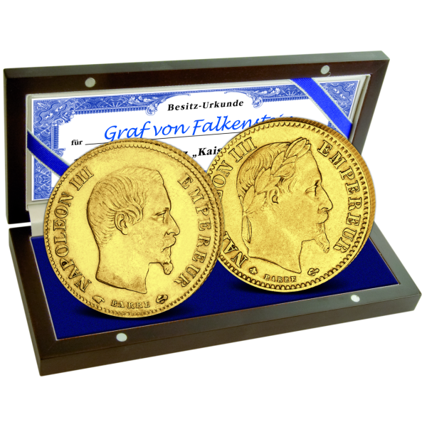 Frankreich, 2er-Satz 10 Francs 1855-1869, Kaiser Napoleon III. - Satzbild