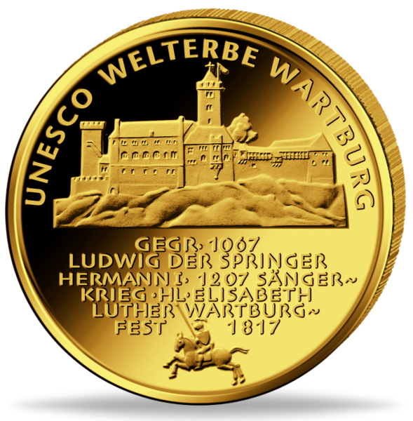 100 Goldeuro „Wartburg“ - Münze Vorderseite