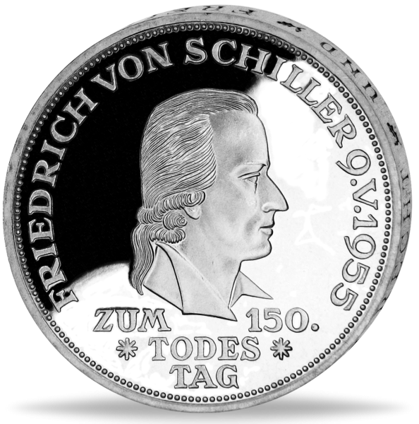 5 Deutsche Mark Friedrich von Schiller - Vorderseite Münze