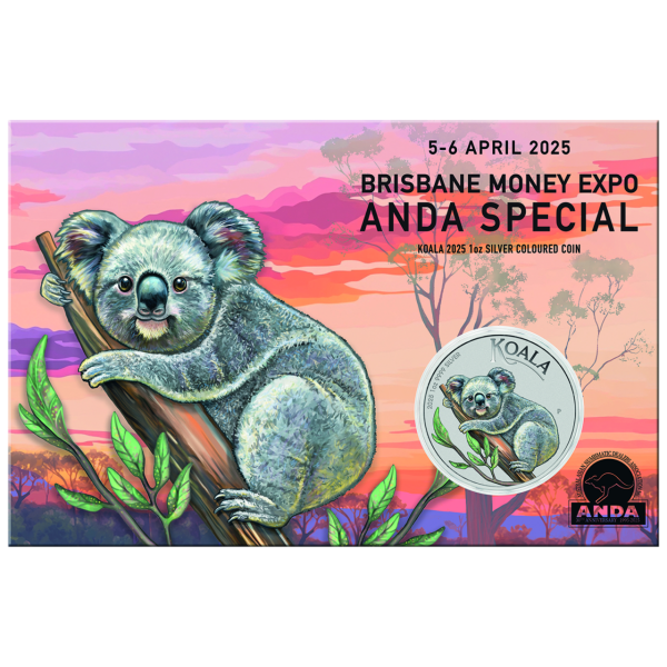 1 Dollar Koala 1 Unze Silber mit Farbapplikation - Münze in Blister