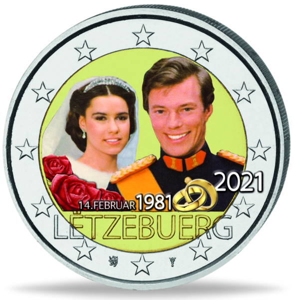 2 Euro Hochzeit Luxemburg - Münze Voderseite