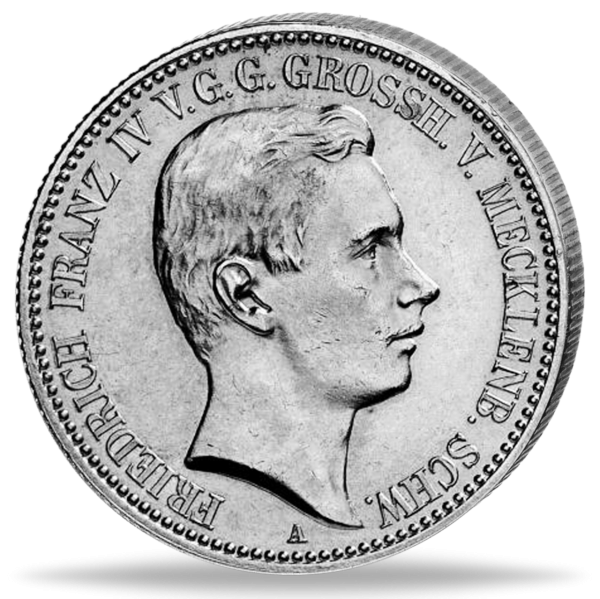2 Mark „Großherzog Friedrich Franz IV.“ 1901 - Silber - Münze Vorderseite