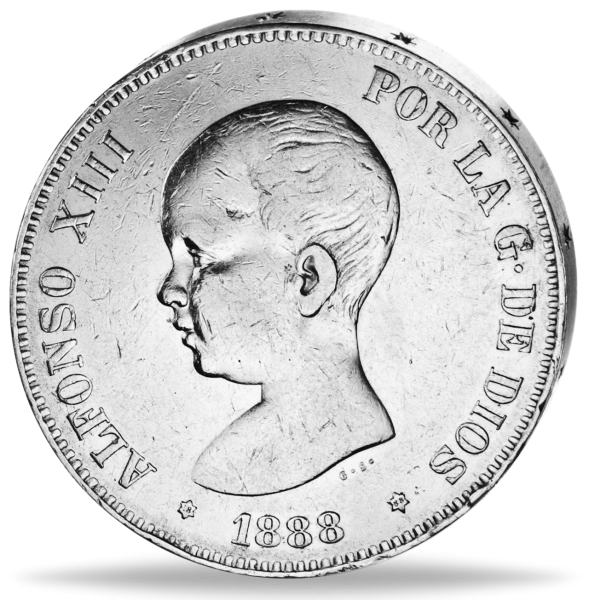 5 Pesetas Alfonso XIII - Vorderseite Münze