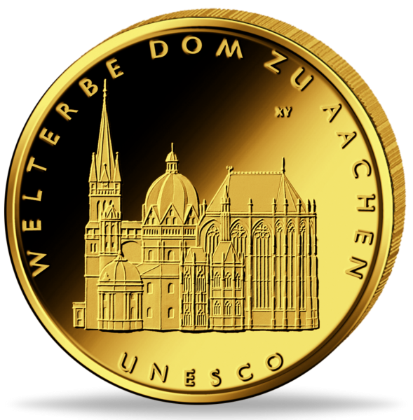 100 Euro Aachener Dom -Vorderseite Münze
