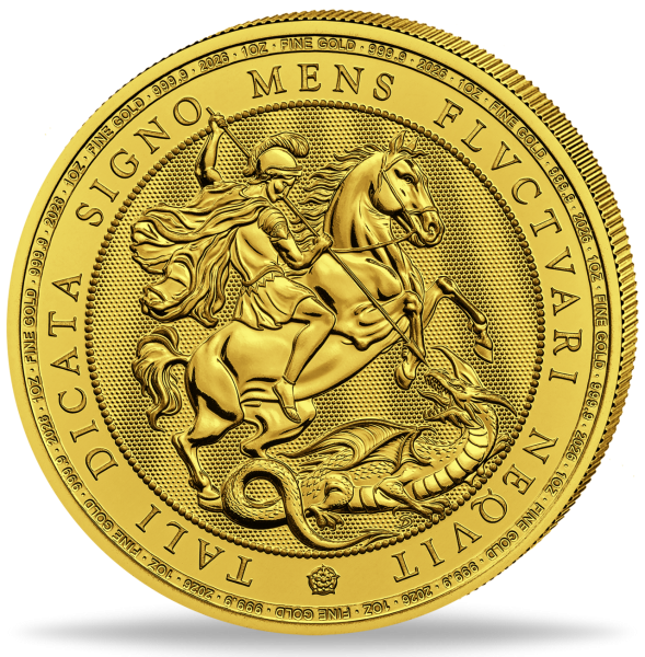 100 Pfund St. George & Dragon 1 Unze Gold - Münze Vorderseite
